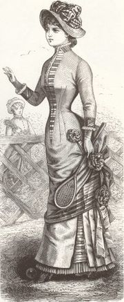 Dama w stroju tenisowym z 1881 roku